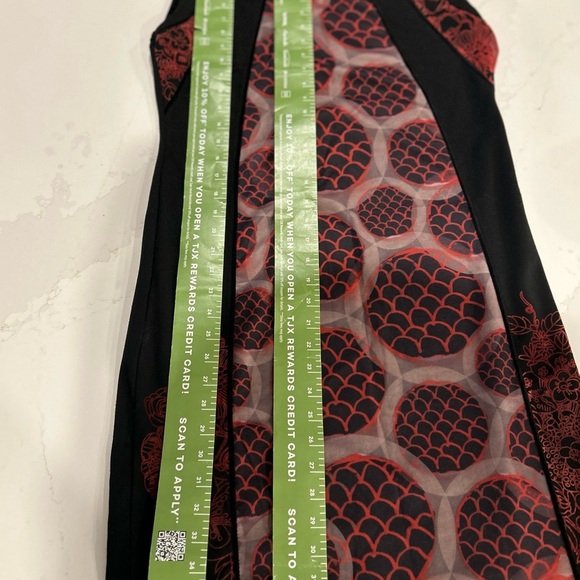 Vintage Red and Black Hexagonal Patterned Dress NWT XL - Picture 8 of 16